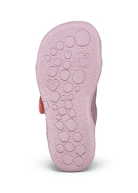 Lasten Otter-ensiaskelkengät - Prewalker Cotton Smally, violetti kangas, pinkit tarrat