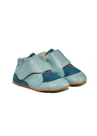Lasten nahkatossut - Leather Crawly Bunny, turkoosi