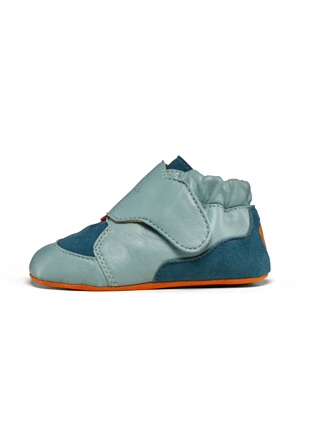 Lasten nahkatossut - Leather Crawly Bunny, turkoosi