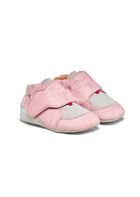 Children's leather slippers - Leather Crawly Koala, light pink