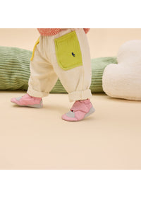 Children's leather slippers - Leather Crawly Koala, light pink