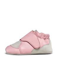 Children's leather slippers - Leather Crawly Koala, light pink