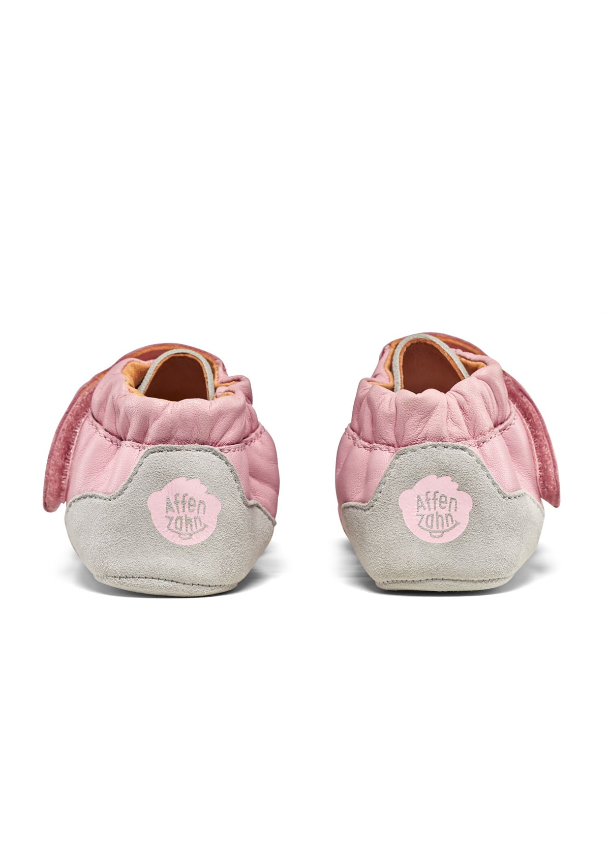 Children's leather slippers - Leather Crawly Koala, light pink