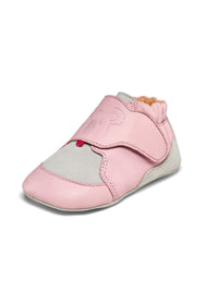 Children's leather slippers - Leather Crawly Koala, light pink