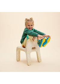 Lasten paljasjalkakengät - Happy Knit Creative Bear, välikausikengät TEX-kalvolla - sininen, vihreä