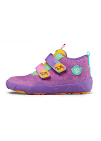 Children's barefoot shoes - Happy Knit Creative Toucan, transitional shoes with TEX membrane - purple