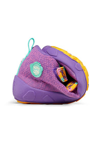 Children's barefoot shoes - Happy Knit Creative Toucan, transitional shoes with TEX membrane - purple