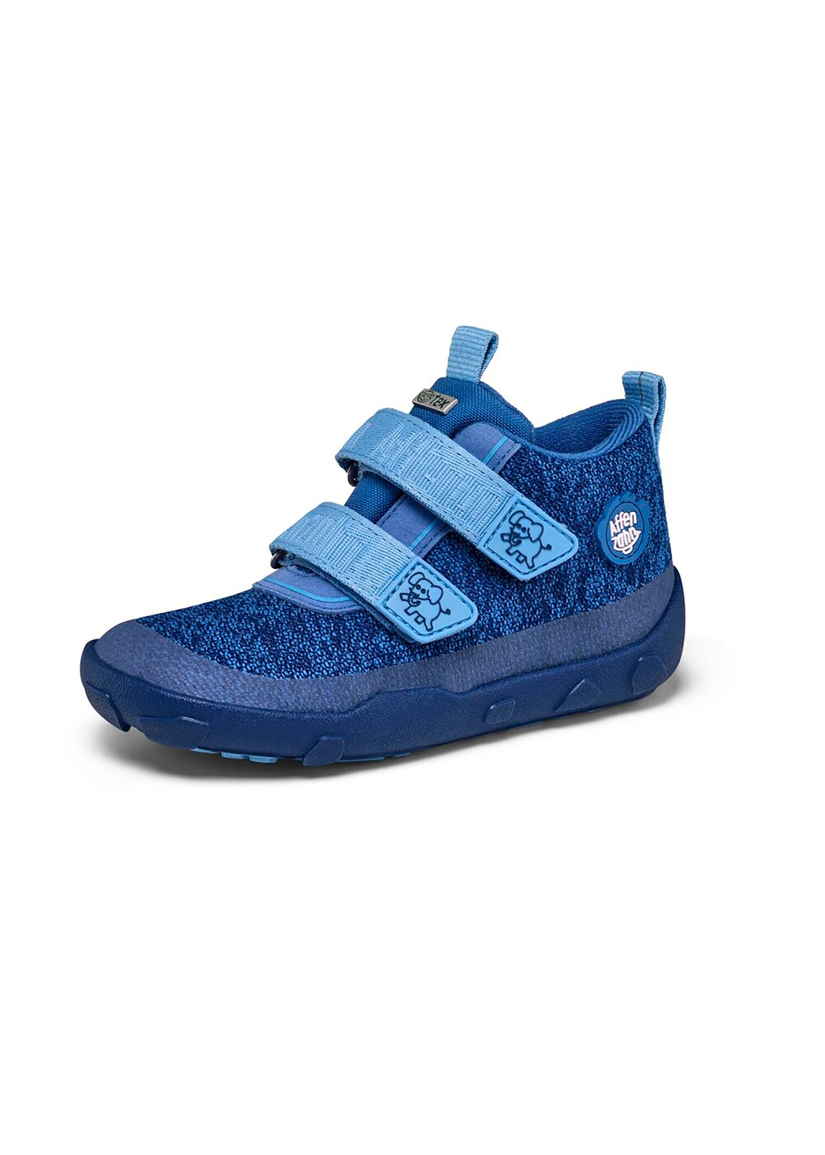 Children's barefoot shoes - Happy Knit Elephant, transitional shoes with TEX membrane - blue