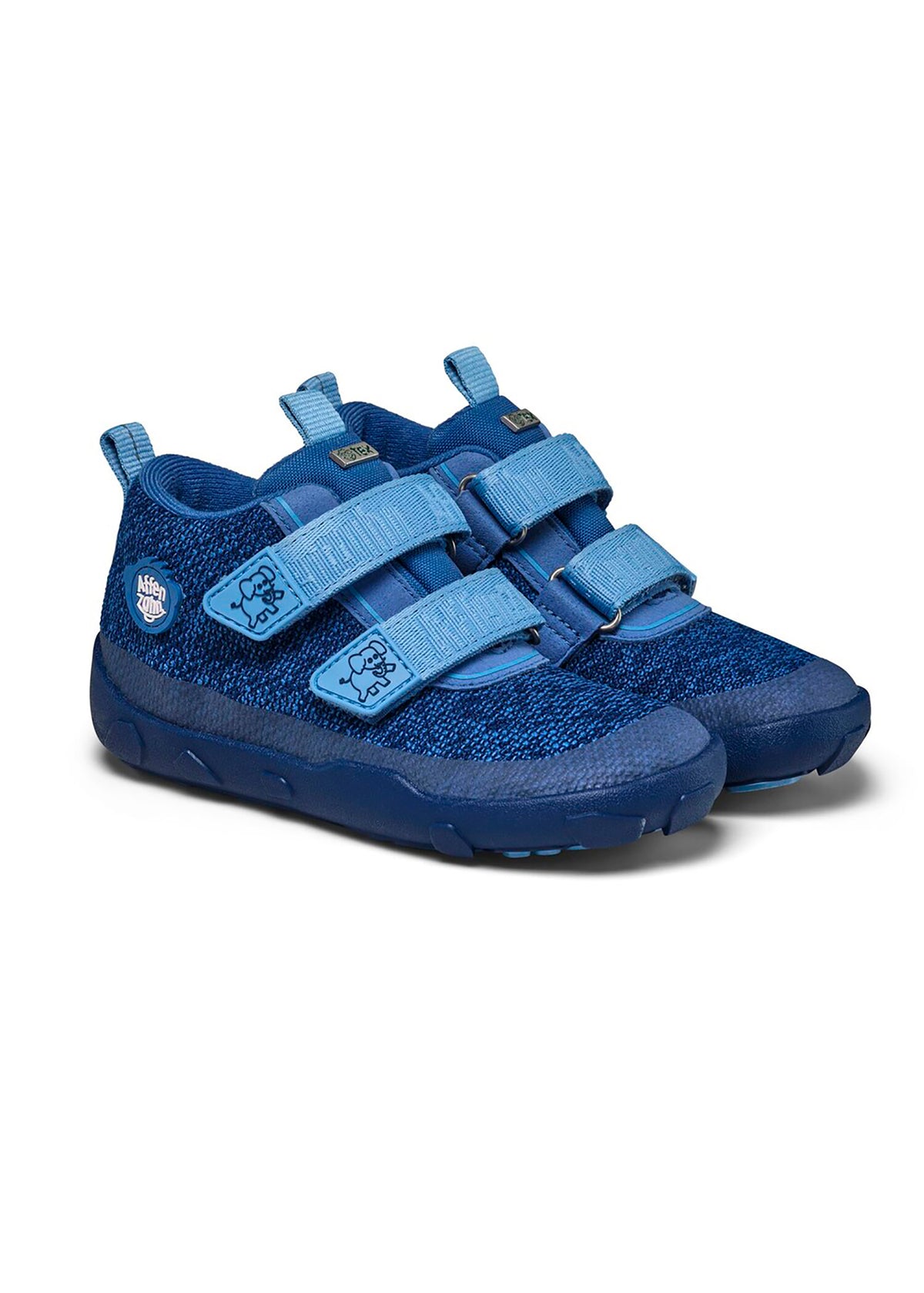 Children's barefoot shoes - Happy Knit Elephant, transitional shoes with TEX membrane - blue