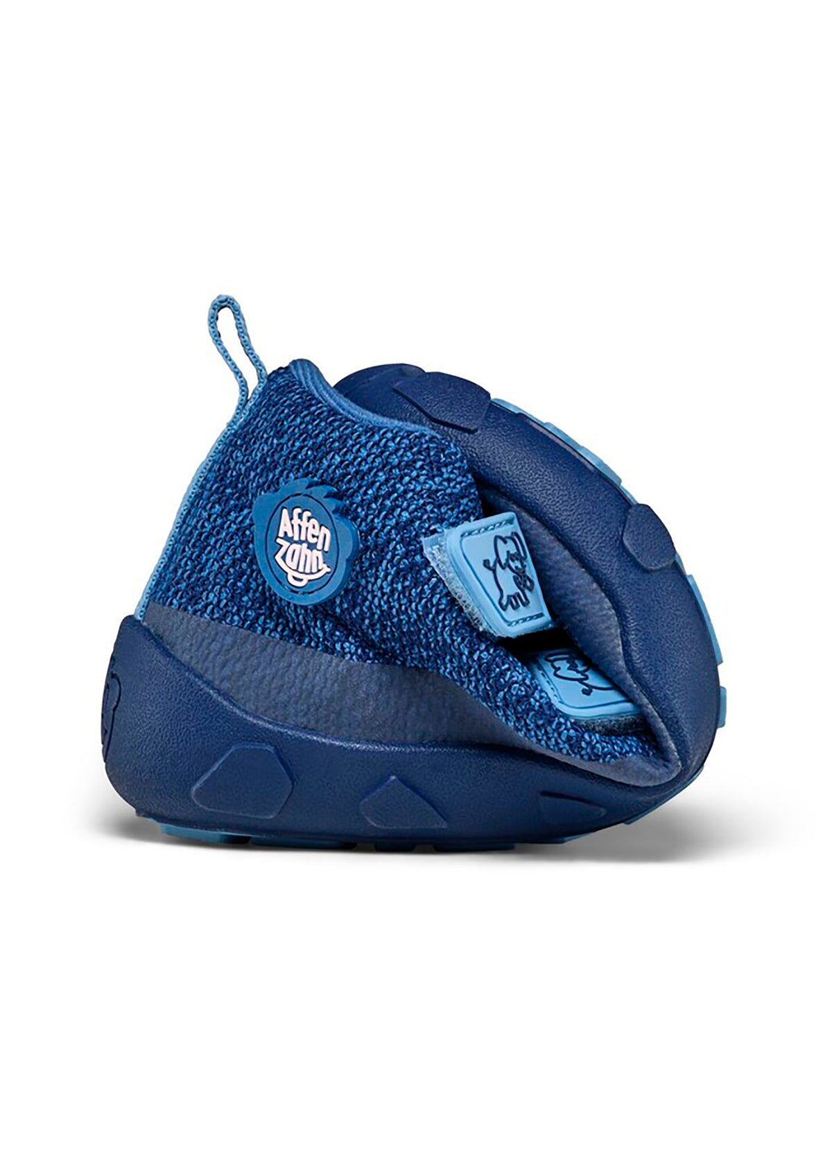 Children's barefoot shoes - Happy Knit Elephant, transitional shoes with TEX membrane - blue