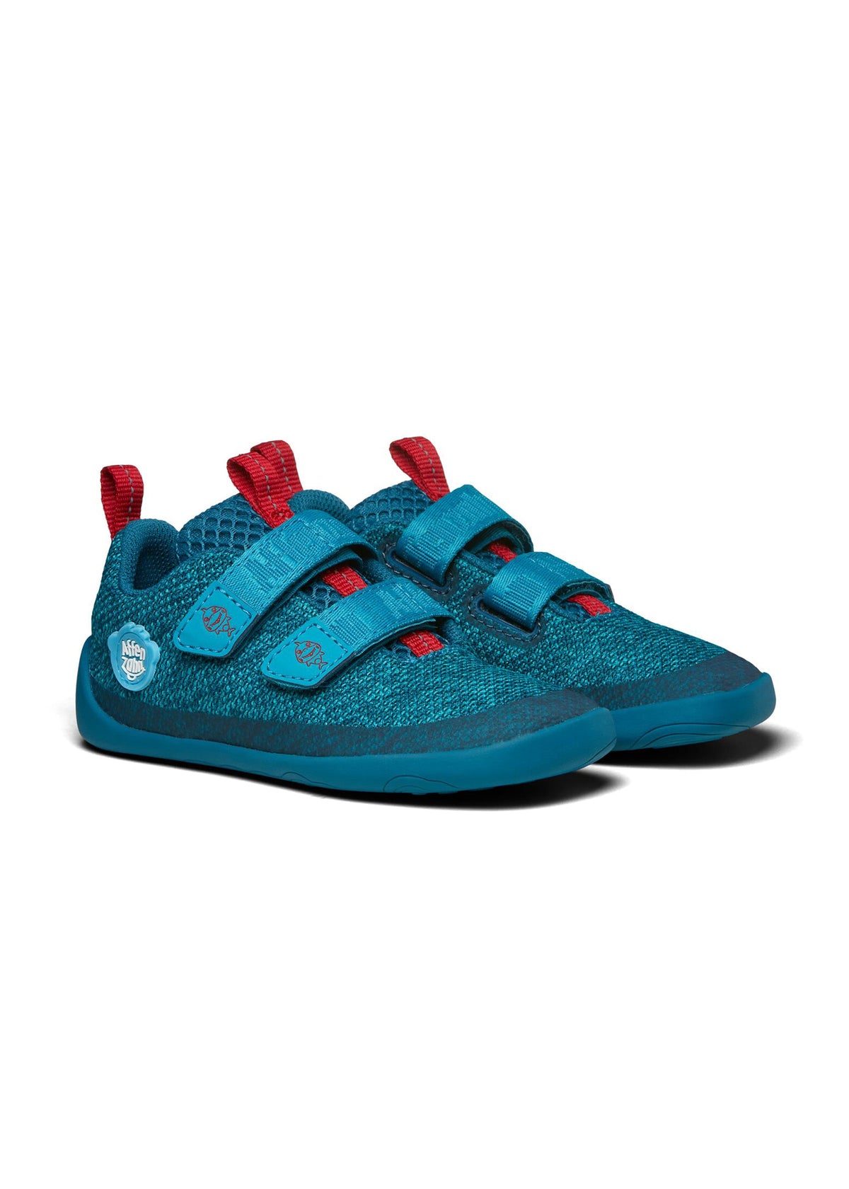 Barns Shark-barfotatennisskor - Sneaker Stickad Glad, blå, vegansk