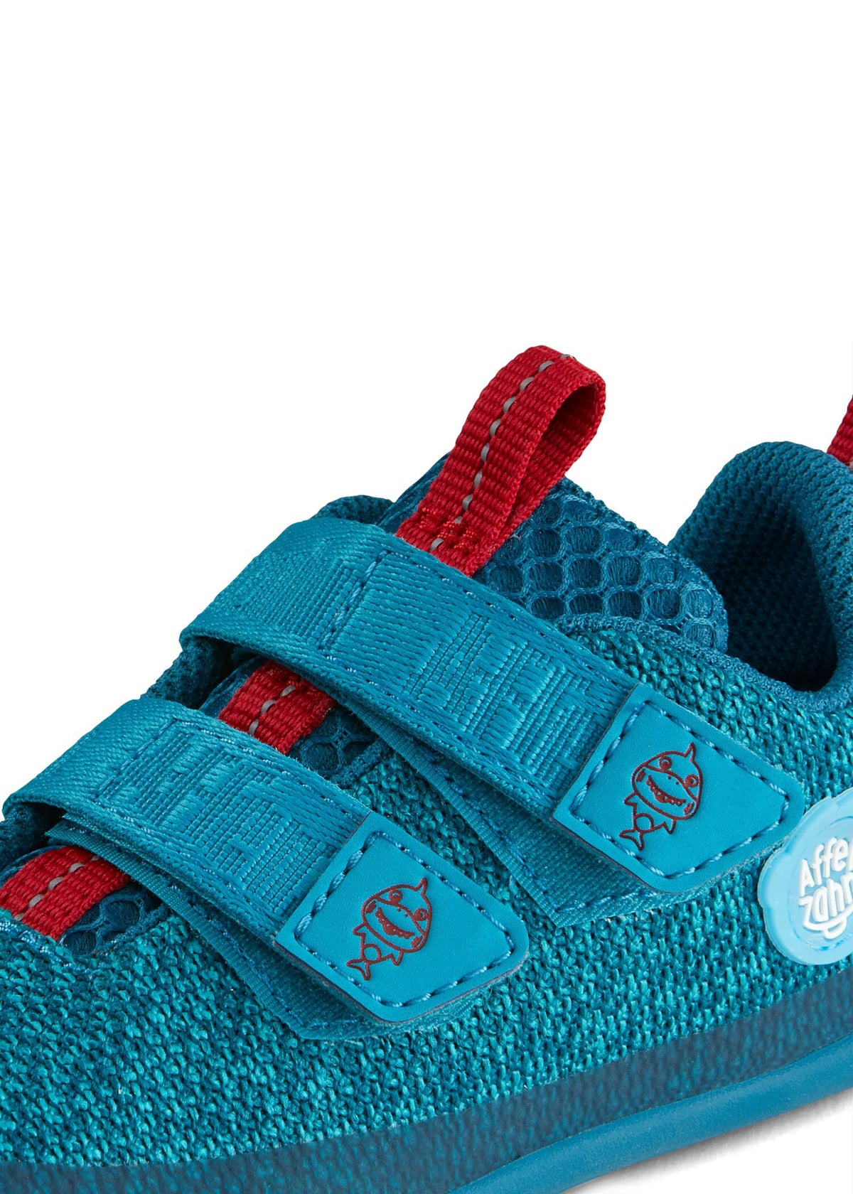Barns Shark-barfotatennisskor - Sneaker Stickad Glad, blå, vegansk