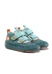Children's barefoot shoes - Happy Knit Bunny, transitional shoes with TEX membrane - green, orange