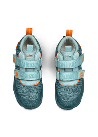 Children's barefoot shoes - Happy Knit Bunny, transitional shoes with TEX membrane - green, orange