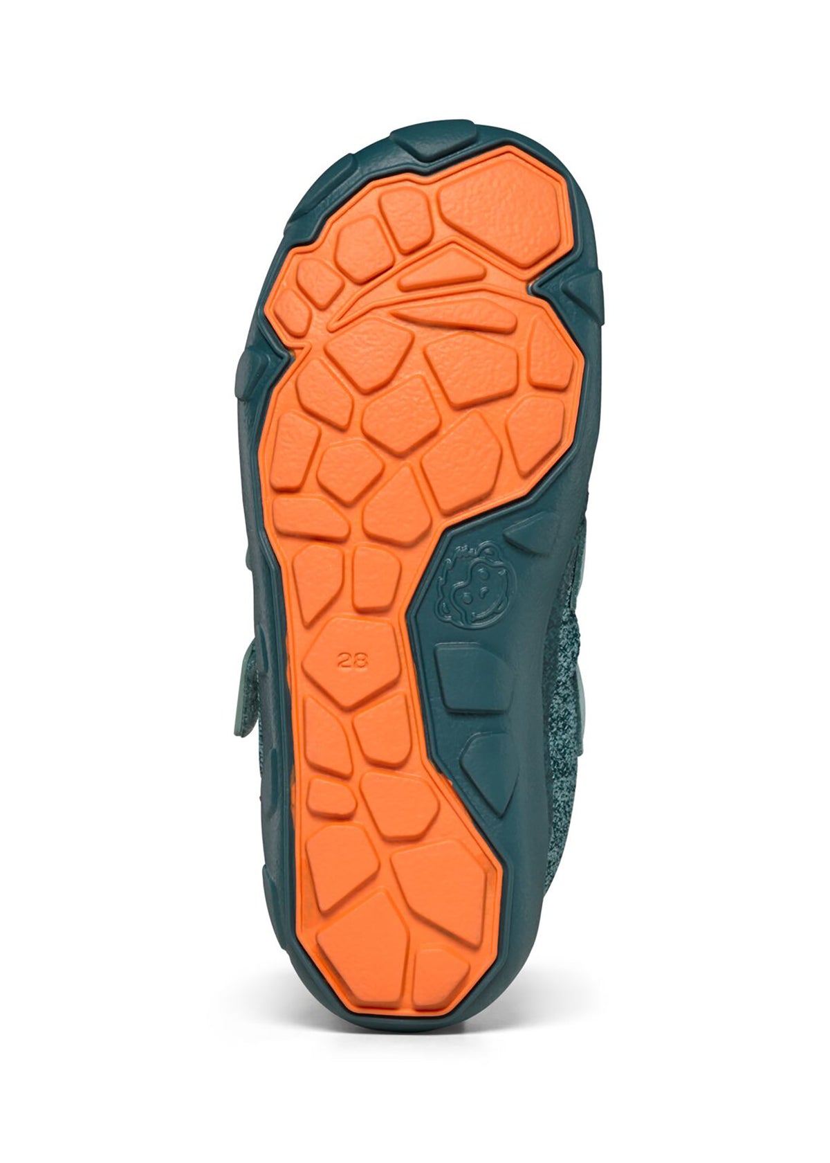 Children's barefoot shoes - Happy Knit Bunny, transitional shoes with TEX membrane - green, orange