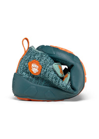 Children's barefoot shoes - Happy Knit Bunny, transitional shoes with TEX membrane - green, orange