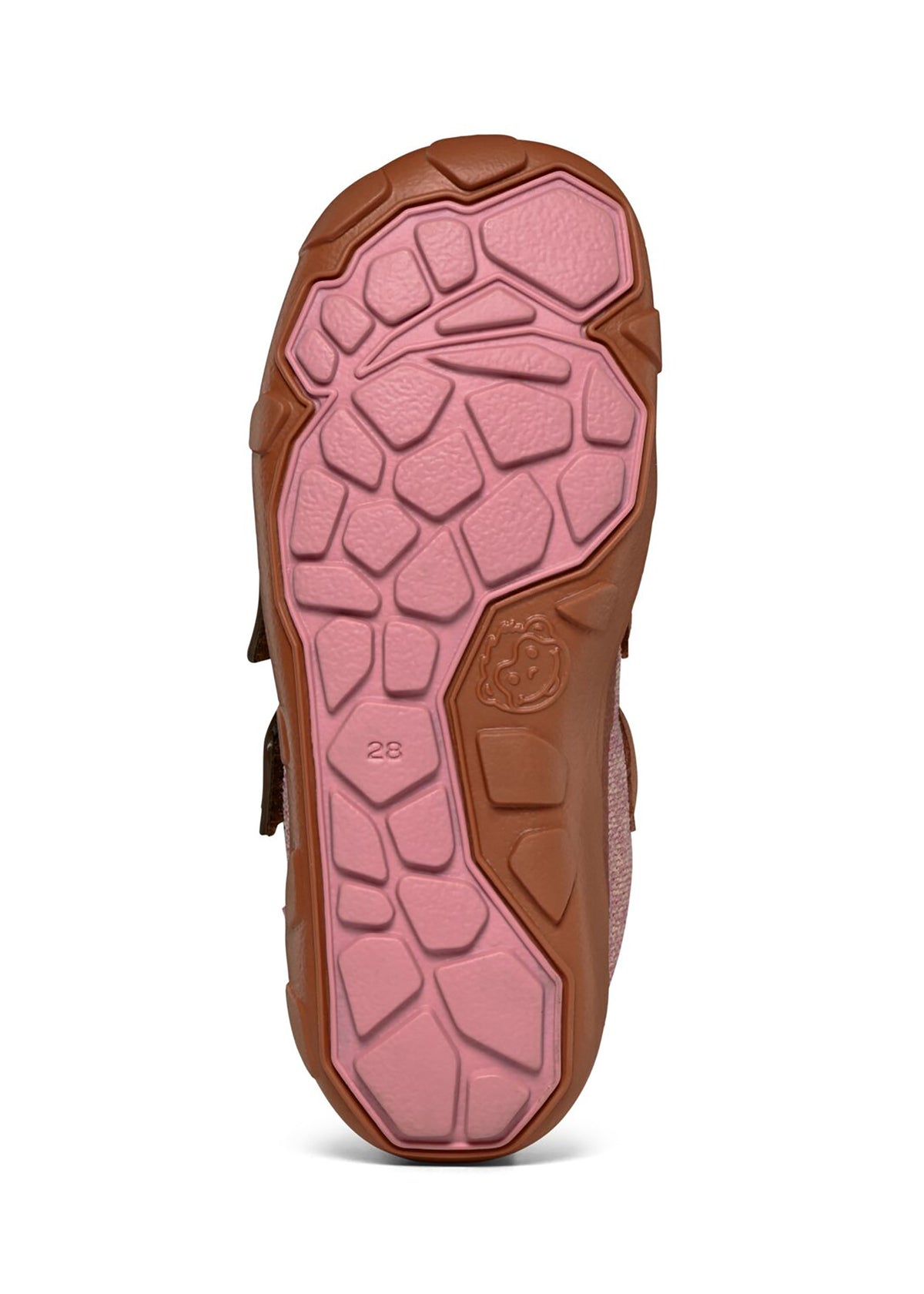 Children's barefoot shoes - Happy Knit Deer, mid-season shoes with TEX membrane - pink, brown