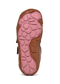 Children's barefoot shoes - Happy Knit Deer, mid-season shoes with TEX membrane - pink, brown