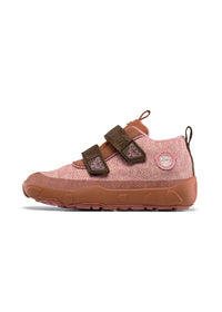 Children's barefoot shoes - Happy Knit Deer, mid-season shoes with TEX membrane - pink, brown