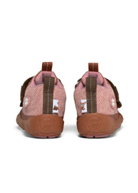 Children's barefoot shoes - Happy Knit Deer, mid-season shoes with TEX membrane - pink, brown
