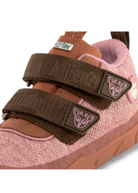 Children's barefoot shoes - Happy Knit Deer, mid-season shoes with TEX membrane - pink, brown