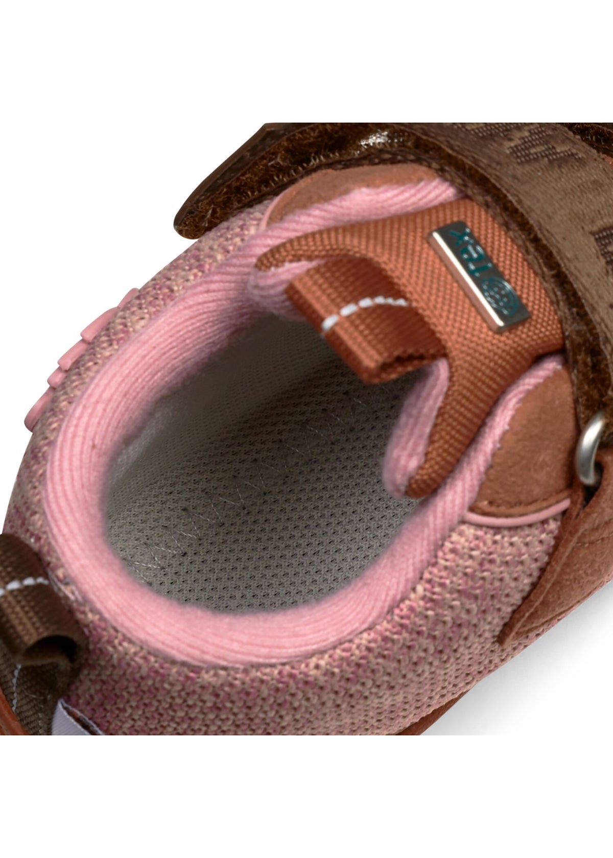 Children's barefoot shoes - Happy Knit Deer, mid-season shoes with TEX membrane - pink, brown