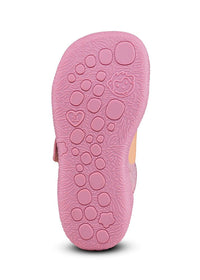 Barnens Otter-första steg-skor - Prewalker Bomull Smally, rosa mönstrat tyg