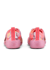 Barnens Otter-första steg-skor - Prewalker Bomull Smally, rosa mönstrat tyg