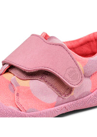 Barnens Otter-första steg-skor - Prewalker Bomull Smally, rosa mönstrat tyg