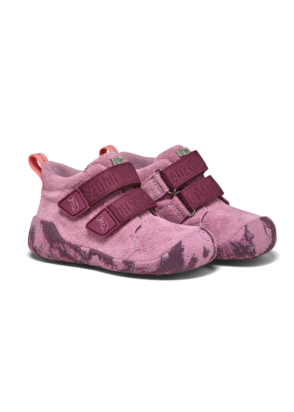 Lasten paljasjalkakengät - Prewalker Lowboot Leather Talky - Otter, pinkki nahka, TEX-kalvo