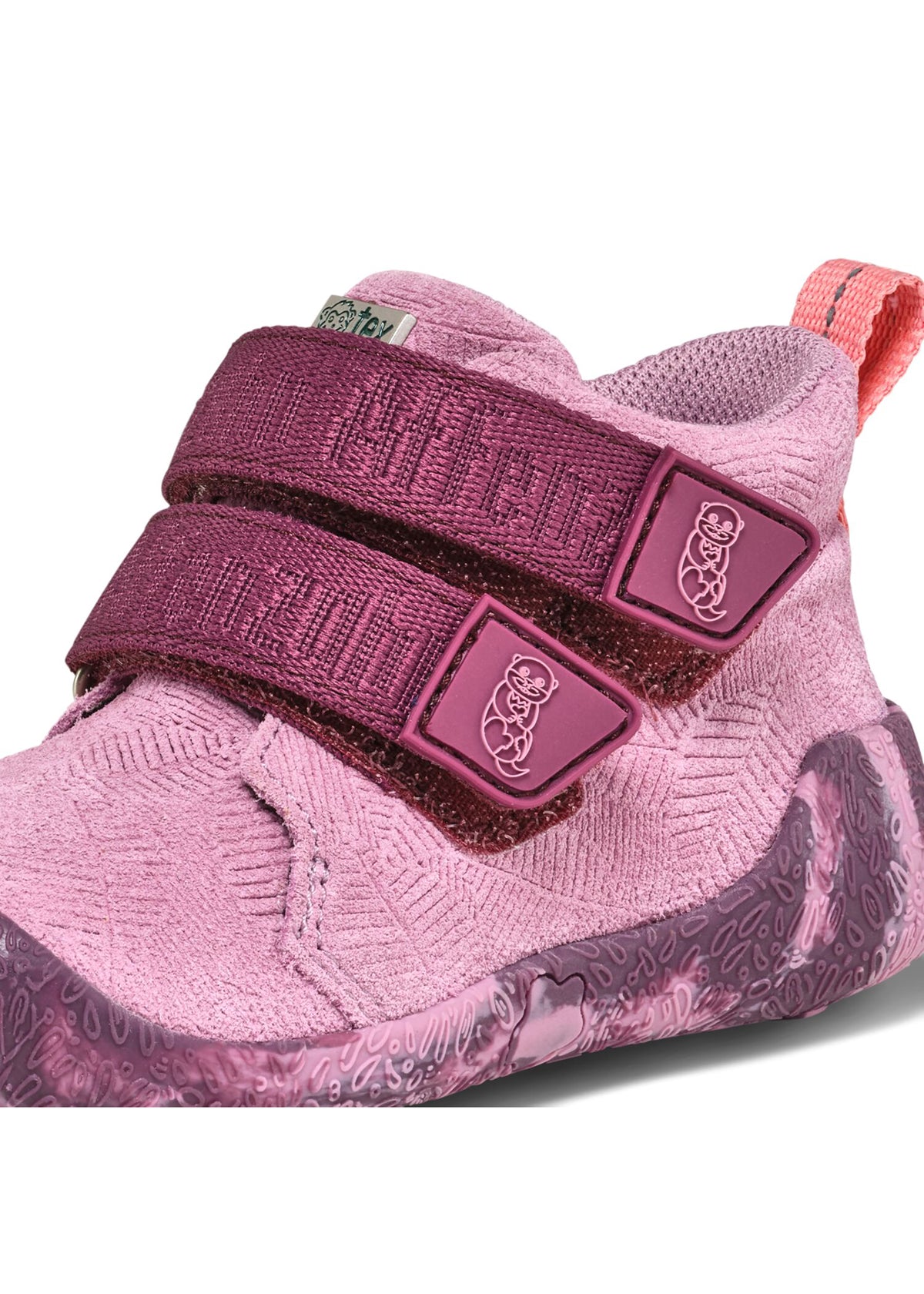 Lasten paljasjalkakengät - Prewalker Lowboot Leather Talky - Otter, pinkki nahka, TEX-kalvo