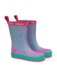 Children's rubber boots with thin lining - Vegan Plashy, Owl