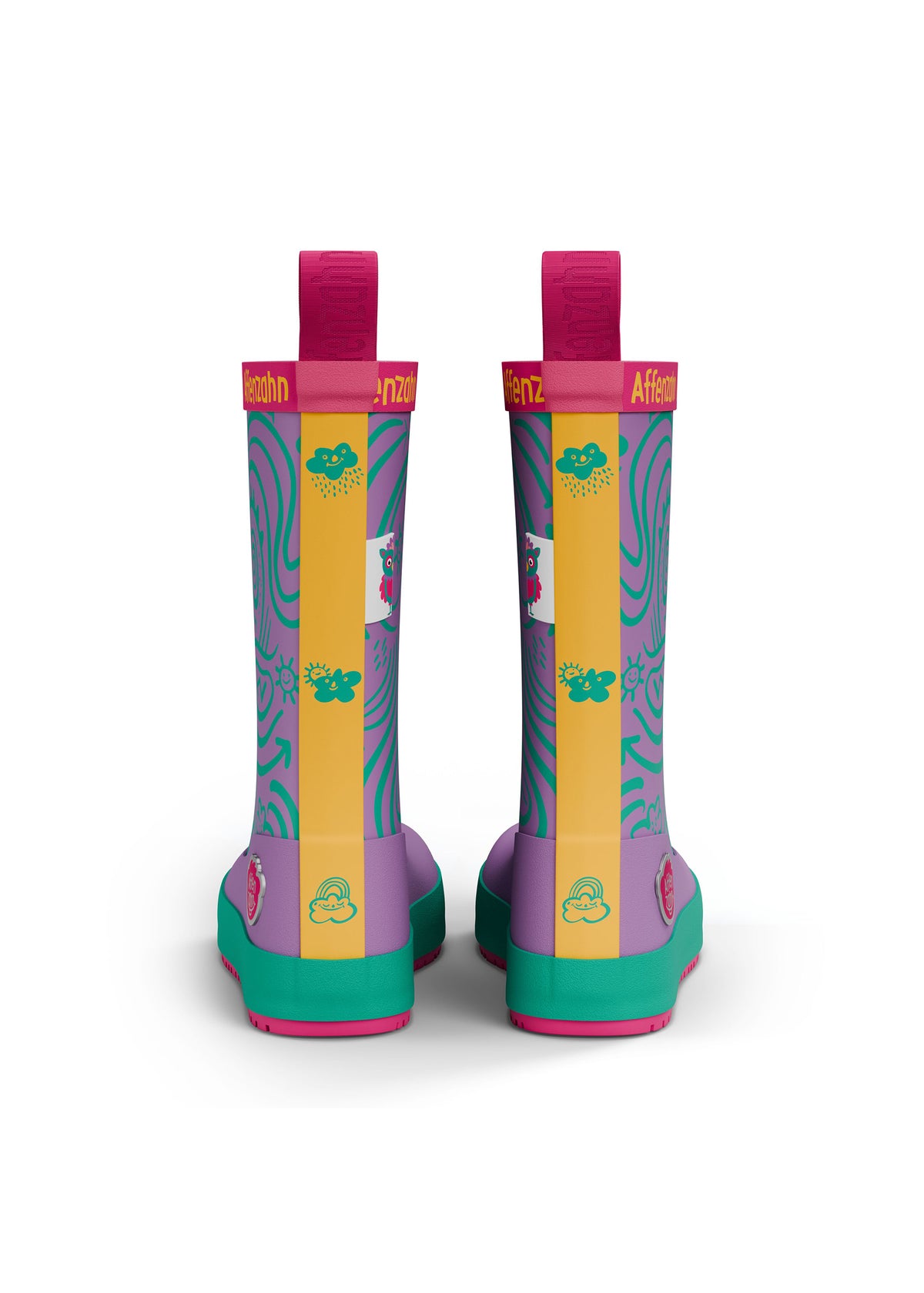 Children's rubber boots with thin lining - Vegan Plashy, Owl