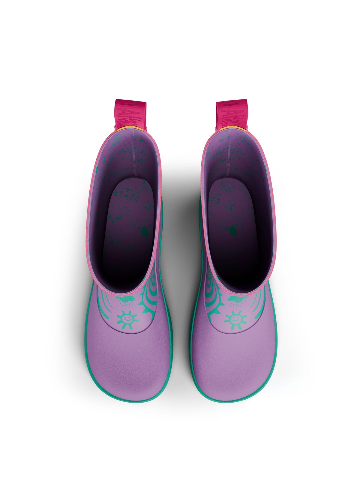 Children's rubber boots with thin lining - Vegan Plashy, Owl
