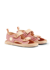 Lasten Flamingo-paljasjalkasandaalit - Sandal Microfibre Airy, roosa, beiget tarrat, vegaaninen