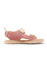 Lasten Flamingo-paljasjalkasandaalit - Sandal Microfibre Airy, roosa, beiget tarrat, vegaaninen