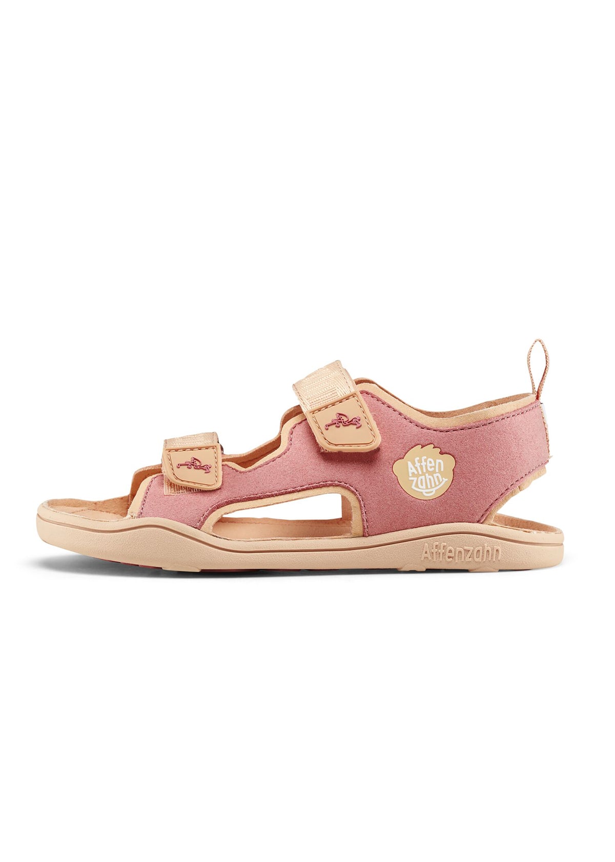 Lasten Flamingo-paljasjalkasandaalit - Sandal Microfibre Airy, roosa, beiget tarrat, vegaaninen
