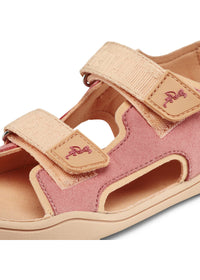 Lasten Flamingo-paljasjalkasandaalit - Sandal Microfibre Airy, roosa, beiget tarrat, vegaaninen