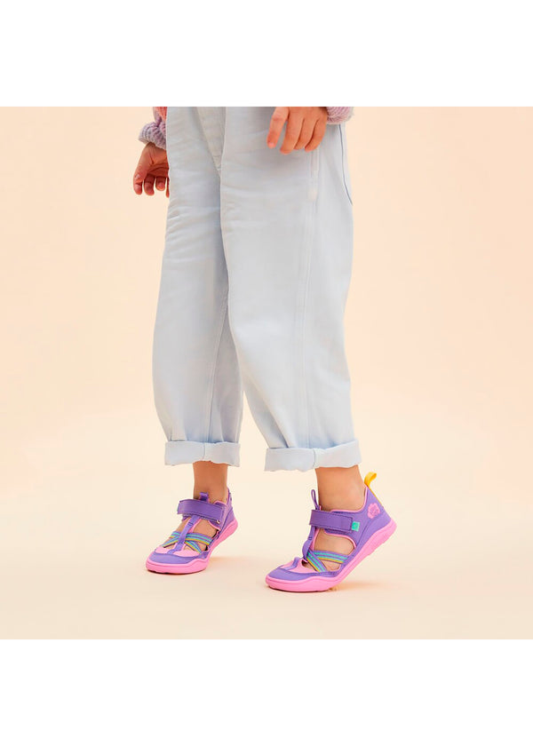 Lasten paljasjalkasandaalit - Sandal Vegan Breezy, Creative Toucan, pinkki-violetti, vegaaninen