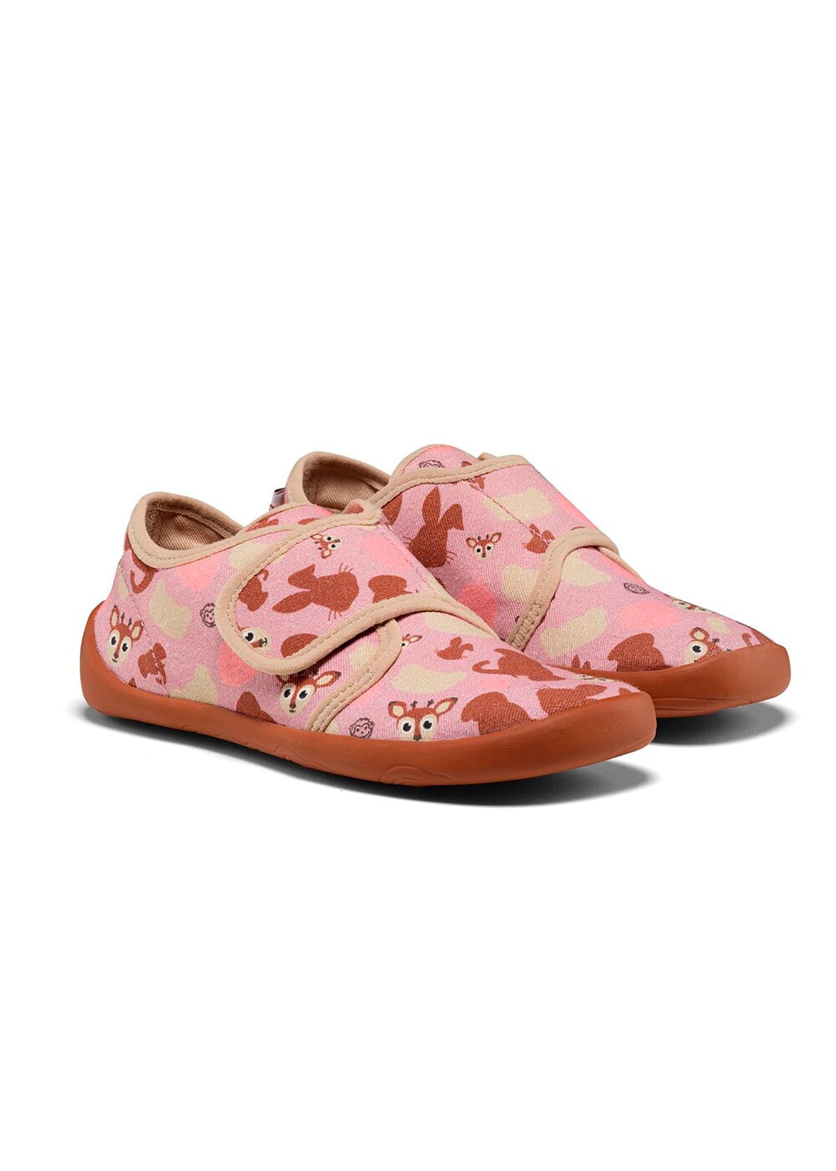 Barns barfotatennisskor - Slipper Cotton Movy Deer, rosa-brun, vegansk