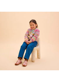 Barns barfotatennisskor - Slipper Cotton Movy Deer, rosa-brun, vegansk