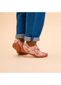 Barns barfotatennisskor - Slipper Cotton Movy Deer, rosa-brun, vegansk