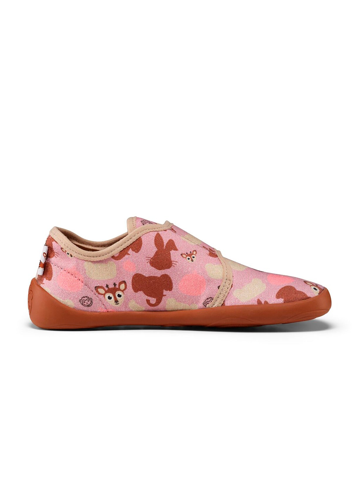 Barns barfotatennisskor - Slipper Cotton Movy Deer, rosa-brun, vegansk