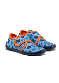 Children's barefoot sneakers - Slipper Cotton Movy Elephant, blue, vegan