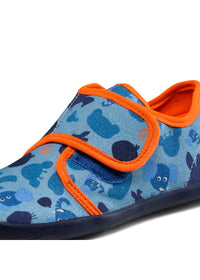 Children's barefoot sneakers - Slipper Cotton Movy Elephant, blue, vegan