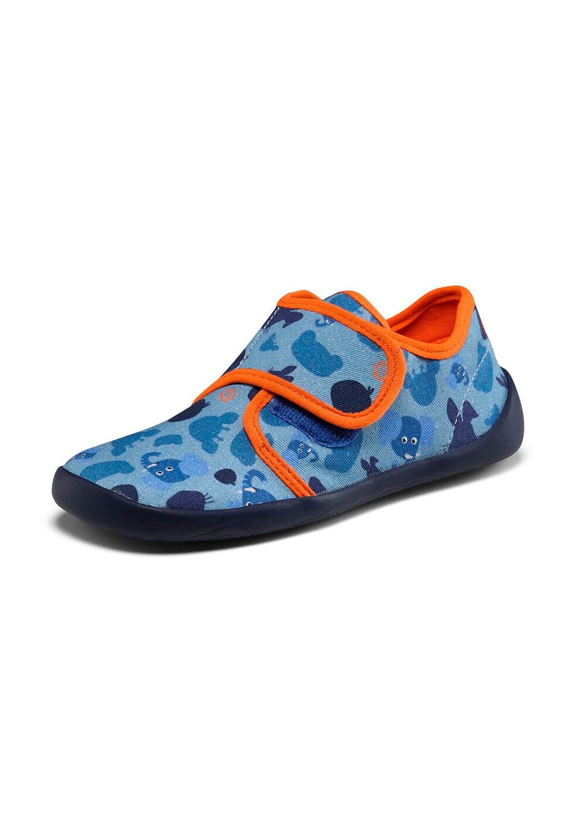 Children's barefoot sneakers - Slipper Cotton Movy Elephant, blue, vegan