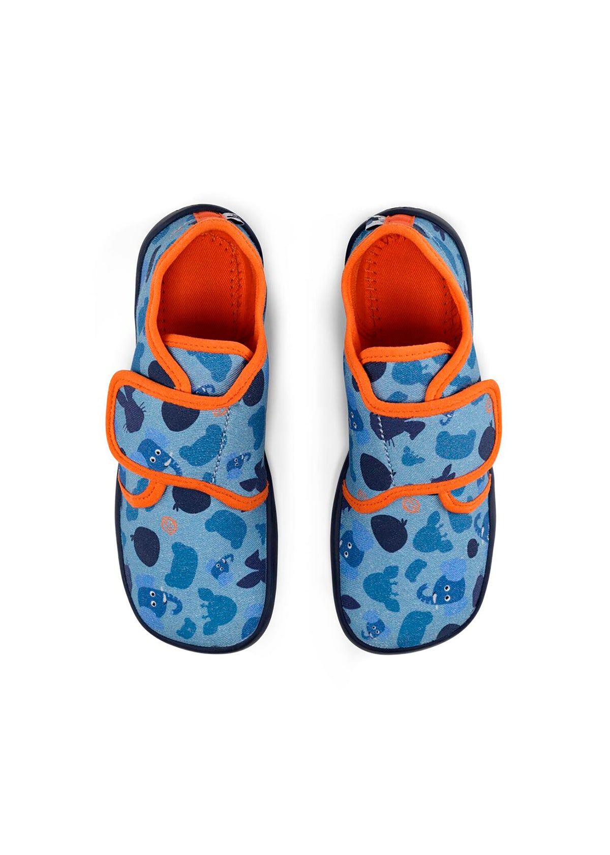 Children's barefoot sneakers - Slipper Cotton Movy Elephant, blue, vegan