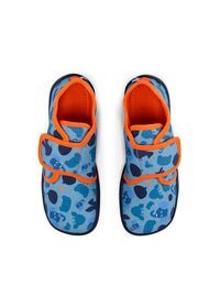 Children's barefoot sneakers - Slipper Cotton Movy Elephant, blue, vegan