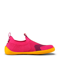 Lasten nauhattomat paljasjalkatennarit - Slipper Knit Flinky Bird, pinkki, vegaaninen