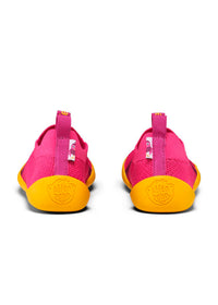 Lasten nauhattomat paljasjalkatennarit - Slipper Knit Flinky Bird, pinkki, vegaaninen